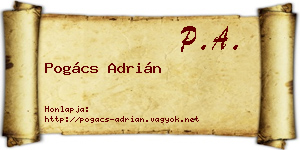 Pogács Adrián névjegykártya
