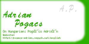 adrian pogacs business card